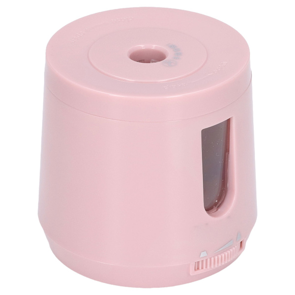 Elektrisk blyantspisser batteri USB-drevet justerbar tykkelse liten automatisk spisser for barn, lys rosa