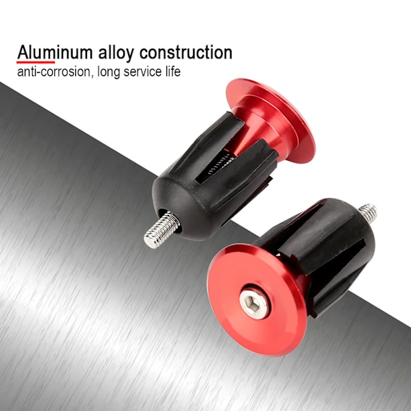 1 par aluminiumlegering sykkel Sykkelstyre Håndtak Stang End Plug Cap Deler (rød)