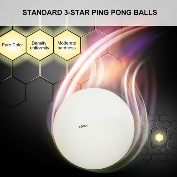 60 stk 3-stjernet bordtennisbold ping pong bolde til konkurrencetræningsunderholdning (hvid)