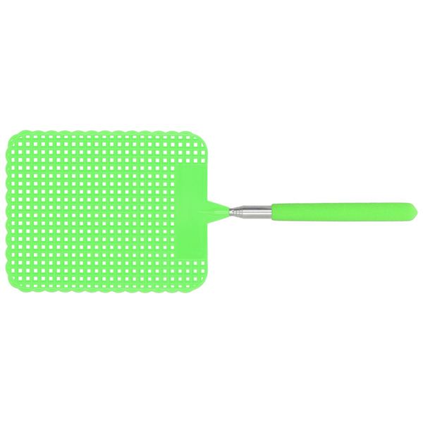 Retractable Plastic Fly Swatter Mosquito Racket with Stainless Steel Rod for Home OfficeGreen
