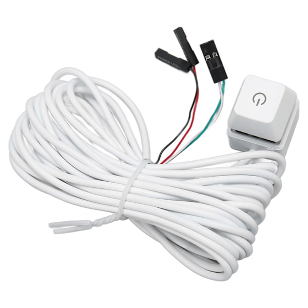 PC-strömbrytare Vit Mekanisk Tangent Blå Switch Bakgrundsbelyst Plug and Play PC-strömknapp för Dator Kontor Spel Grön Ljus 13,1 fot Kabel