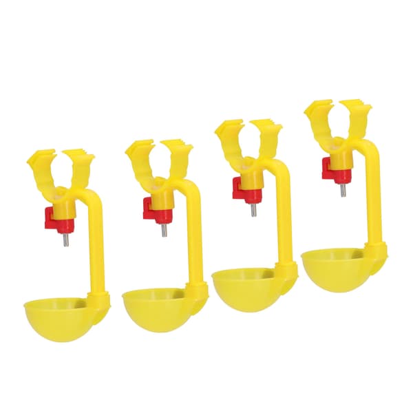 10 stk. Kyllingevandfoder Siamese Automatisk Plastik Gul Kyllingevandkopper med Drikkefontæne til Kyllingehus