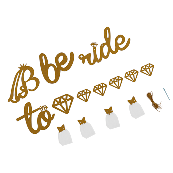 Brudefest Banner Gull Glitter Papir Skinnende Sjarmerende Brudefest Skilt Papir Mesh Bride to Be Banner for Brudefest Gull