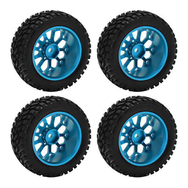 4 st/set 1/10 RC bilhjul däck aluminiumlegering gummidäck för Tamiya TT01 On Road Racing CarsBlue