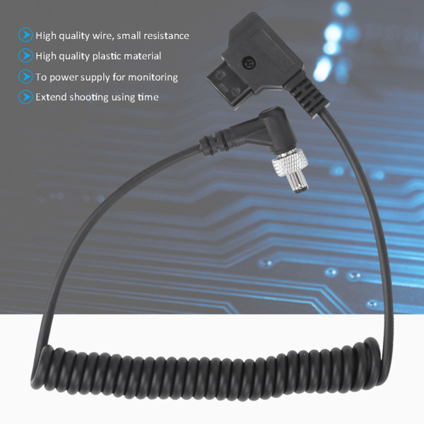 AP Plugg til DC-port DC Monitor Strømkabel Plast Svart fjær strømledning med lås