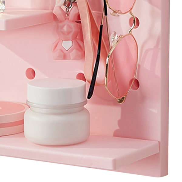 Pegboard väggorganisatör hyllor stansfria multifunktionella vägg Pegboard organisatör för docka rosa