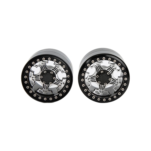 2 stk. 2,2 tommer RC aluminium Beadlock fælge 5 eger metal hjulnav til Axial SCX10 1/10 RC Crawler CarBlack