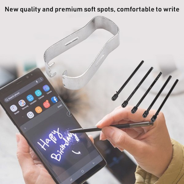 2 Sett Universelle Erstatningstupper Nibber For Samsung Galaxy Note 3/4/5 S Penn (svart)