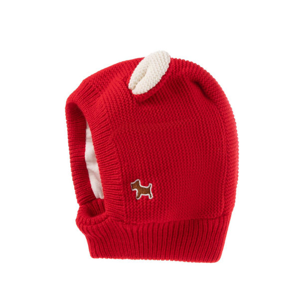 Barntröja stickad mössa baby enfärgad förtjockad stickad cap (röd)