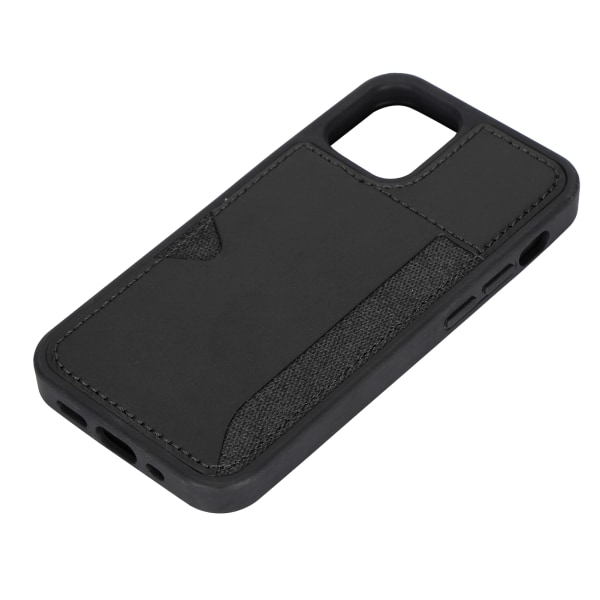 Beskyttelsesetui PU PC Ultra tyndt stødsikkert telefontaske med sidepung til IPhone 12 MiniBlack