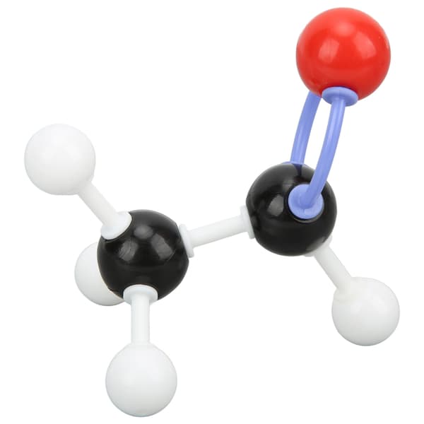 Kemisk atomstrukturmodel til gymnasieelever, tegning af molekylær struktur, tutorial, kugle- og pindudstyr