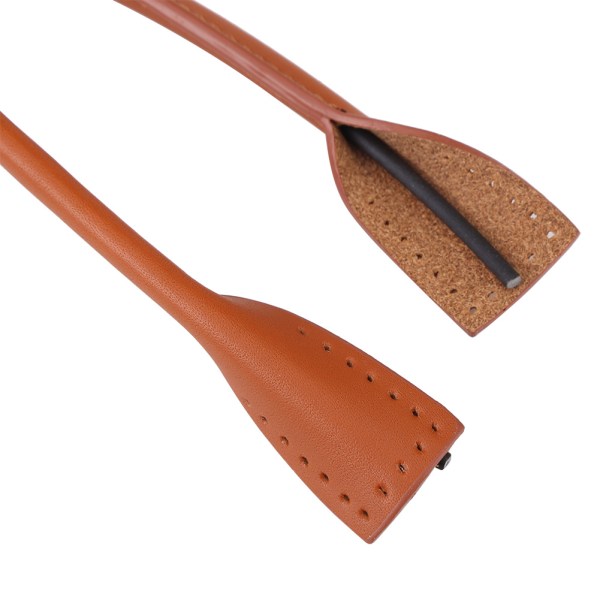 2 stk ekte skinnveske stropper Håndtak for DIY håndtilbehør Tråd Brun