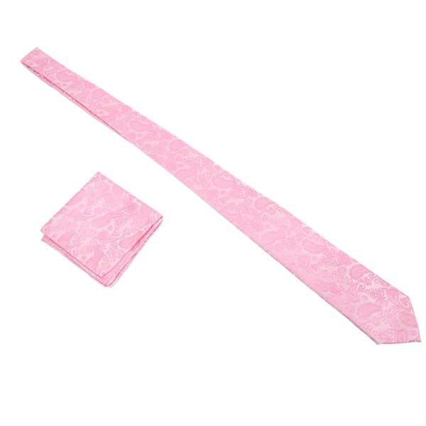 Herr Slips Näsduk Set Rosa Tryck Klassisk Stil Slips Näsduk Kit för Affärsmöten Fester Bröllop