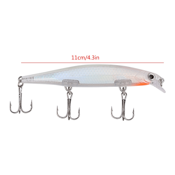 HENG JIA 11CM Vivid Lures Artificiell Minnow fiskebete med krokar(H)