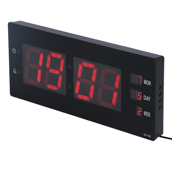 Elektronisk digital veggklokke nattlys temperaturkalenderklokke for hjemmekontor 100‑240VEU-plugg