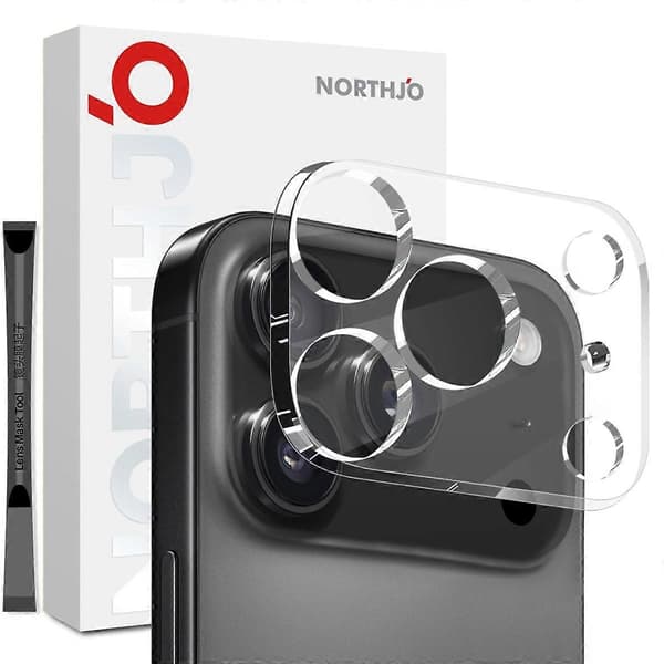 NORTHJO Camera Lens Protector for iPhone 17 Pro, Tempered Glass, HD Clear 3D Full Coverage