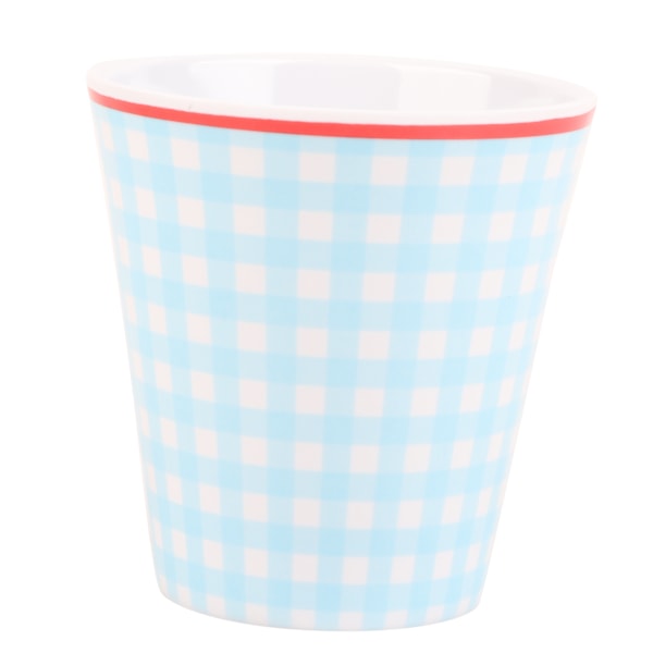 260ml Imitation Porcelain Water Cup Coffee Milk Cup Drinking Mug for Restaurant School UseLight Blue Grid