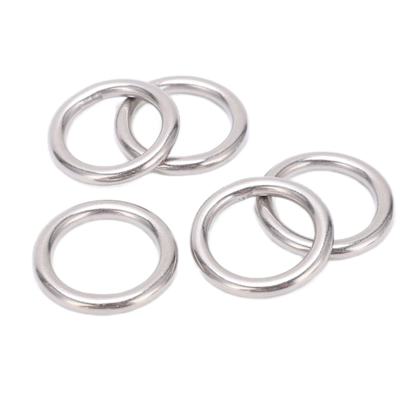 5 stk 304 rustfritt stål, runde O-ringer, sømløs, sømløs metall O-ring for seiling, dykking, 5x25 mm