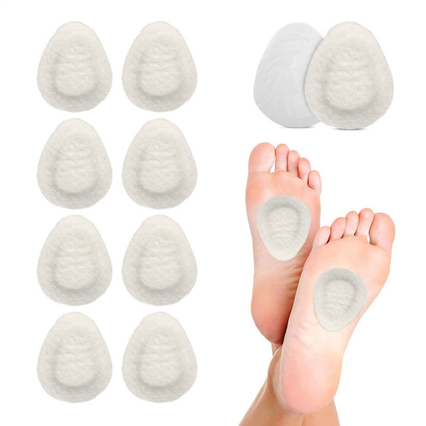 5 par Metatarsal filtdynor Andas framfotssula Fotdyna för fotbesvär Lindring för vandring utomhus Vit