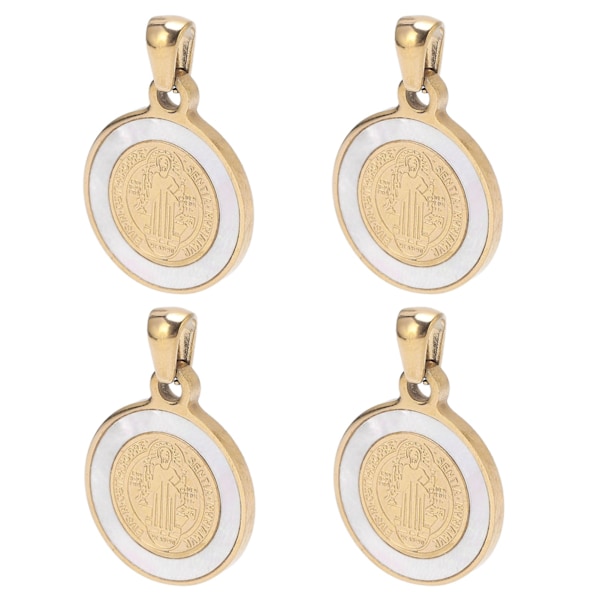 4 stk. Saint Benedict Anheng Unik Karakter Relief Design Rustbestandig Saint Christopher Anheng Gave Smykker