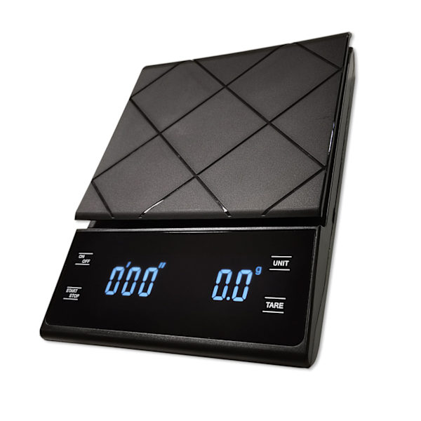 Elektronisk kaffevåg med timer Hushållskök Bakning Vägning LED Touch Screen Knapp Svart Laddningsbar 3kg/0.1g