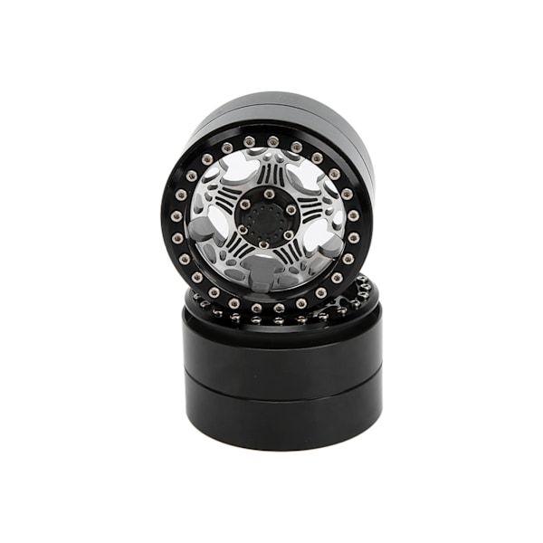 2 stk. 2,2 tommer RC aluminium Beadlock fælge 5 eger metal hjulnav til Axial SCX10 1/10 RC Crawler CarBlack
