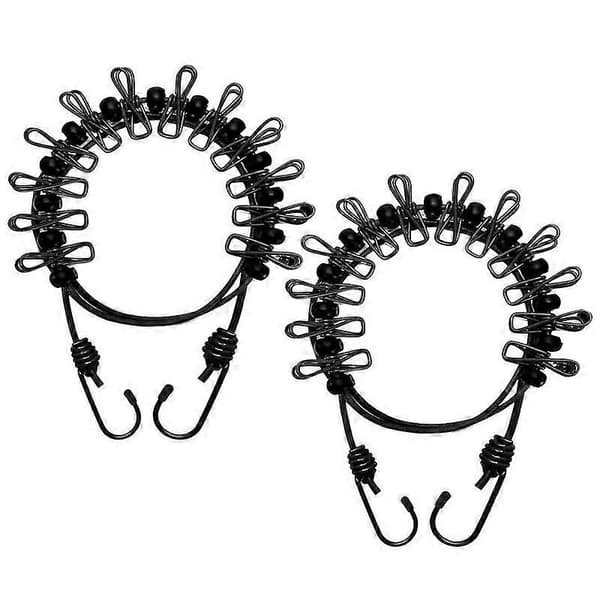 Portable Clothesline Black 2-pack, Travel
