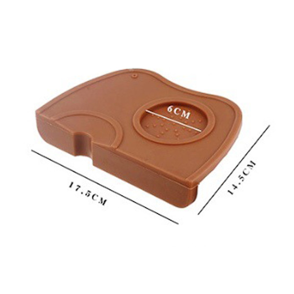 Kaffe Press Pad Fødevarekvalitet Silikone Lugtfri Dobbelt Rille Kaffe Tamper Måtte til Hjem Cafe Brun M 17.5x12.5x0.6/6.9x4.9x0.24in