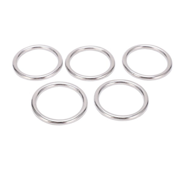 5 stk 304 rustfrit stål runde O-ringe til flere formål sømløs svejsning O-ring til yogaringer Hængekøje sejlads dykning 5x40 mm