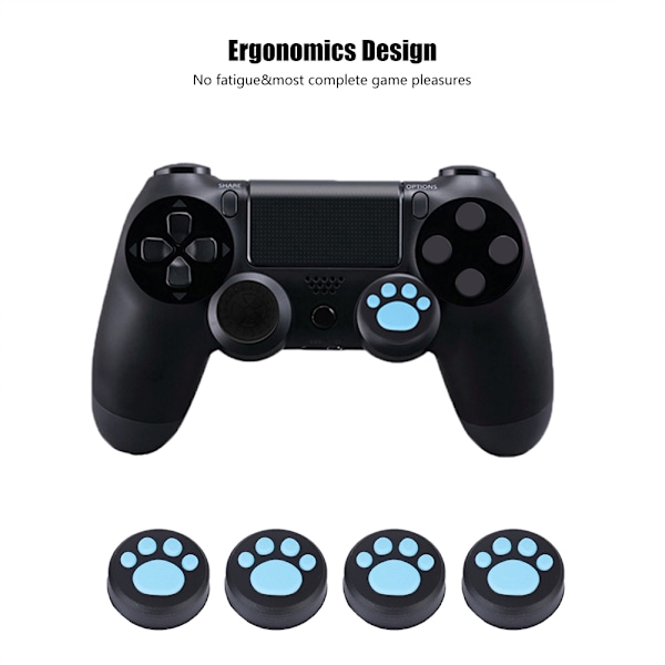 4 stk. Silikone Joystick til PS3/PS4 Thumb Grips Rocker Cap Cover til Switch Pro (Blå)
