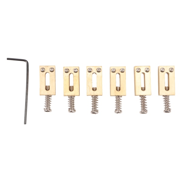 6st Elgitarrbro Sadel Mässing 10,5 mm Pitch Tremolo String Tuning Skruv Sadeltillbehör Silver