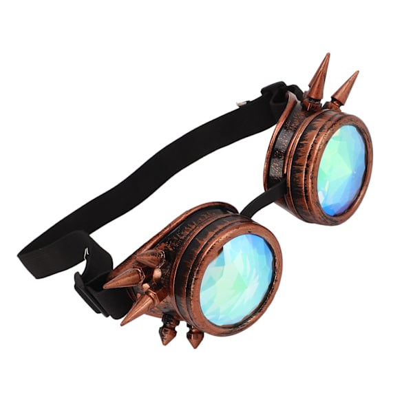 Halloween Kalejdoskop Rave-glasögon Regnbågskristall Linser Justerbara Trippy Psykedeliska Steampunk-glasögon Lila Brons