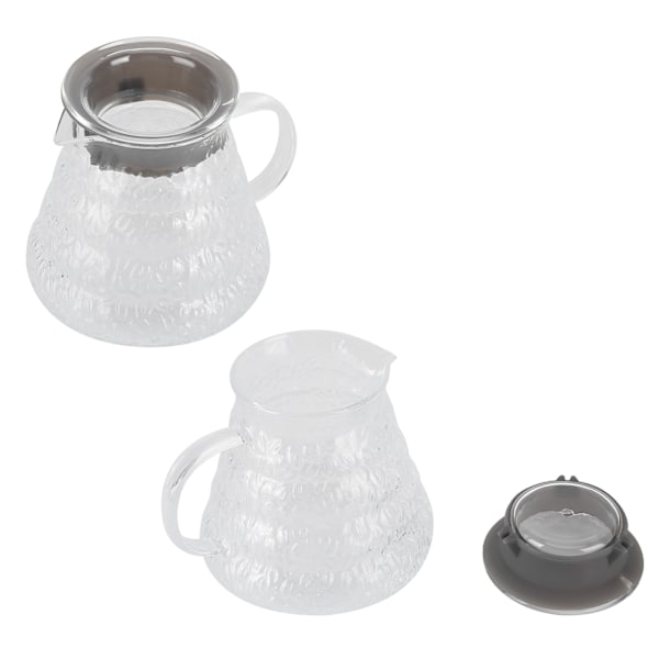 Borosilikatglas Kaffeekanne Manuelle Kaffeemaschine Wasserkocher für Zuhause Küche Restaurant 600ml