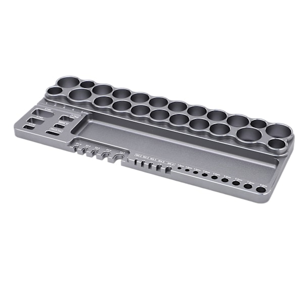 RC Værktøjsopbevaringsstativ Aluminiumlegering RC Skruetrækker Saks Værktøjssæt Organizer med fastgørelseshuller Grå