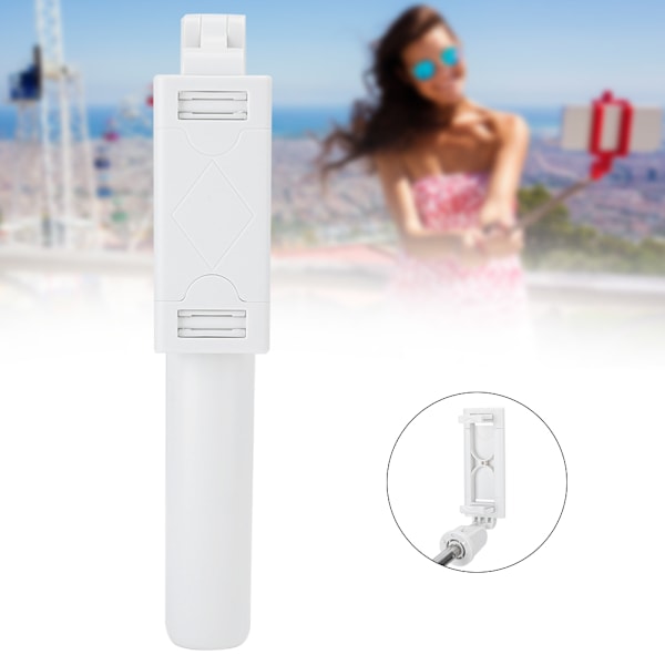 K07 Mobiltelefon Bærbar Fjernbetjening Bluetooth Lukker Selfie Stick med Udtrækkeligt Tripod, Hvid