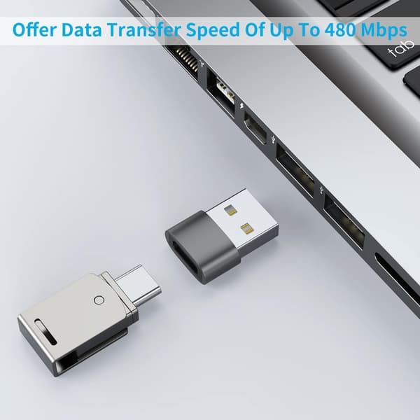 USB C till Micro USB Adapter, Typ C/Micro USB Hona till Lightning Hane Konverterare, Micro USB till USB C Förlängare (8-pack)