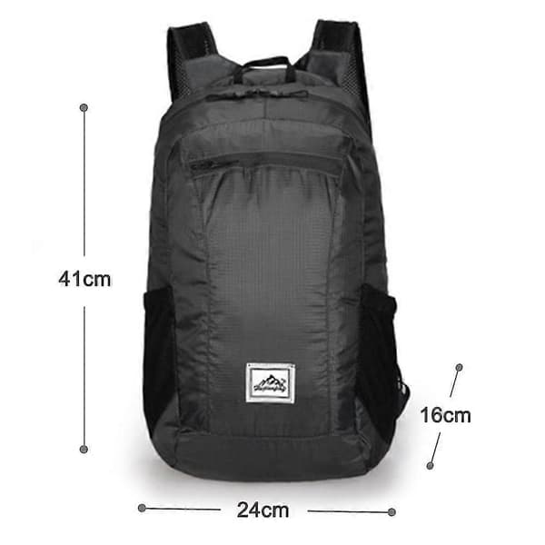 Hiking Daypack, Water-Resistant Lightweight Packable Backpack Black