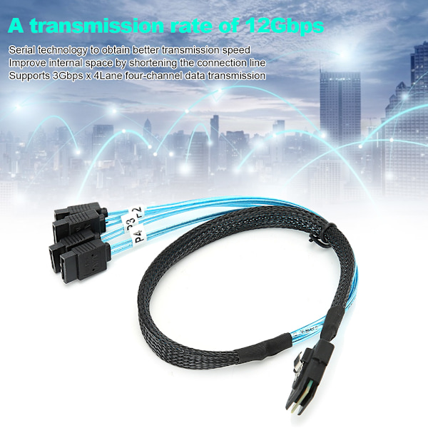 G0101 Mini SAS-kabel 36P SFF-8087 til 4SATA Server Datakabel Datatilbehør