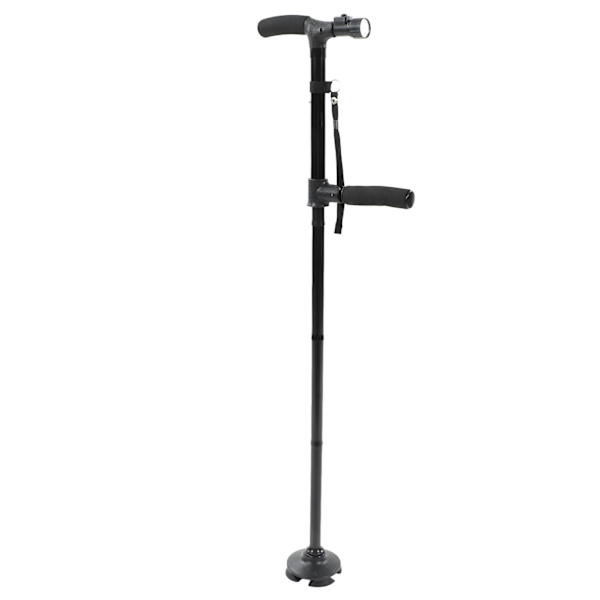 Foldbar gåstok med LED-lys Anti-slip bund 360 graders roterende højdejustering Bærbar stok til ældre