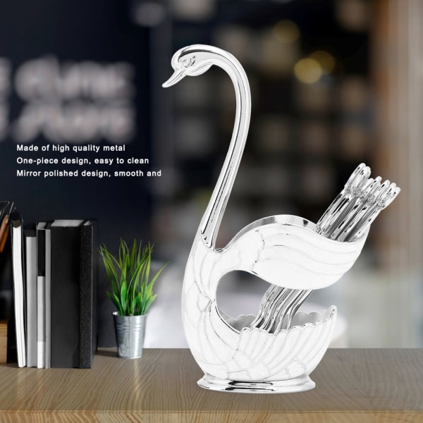 Elegant Swan kaffeskjesett - dekorativt servise i europeisk stil sølv Silver