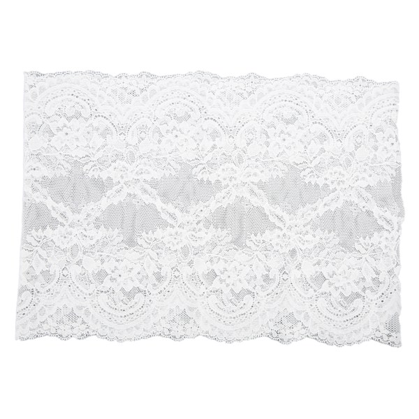 Spetsband 10 Yards 23cm Bredd Mjukt Elastiskt Dekorativt Spetstyg för Hantverksdekorationer Blomsterdesign Vit