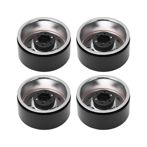 4 st RC-bil Hjulnav 1.9 tum Slitstark Järn RC Crawler Hjulfälgar Navbyte för Axial Silver