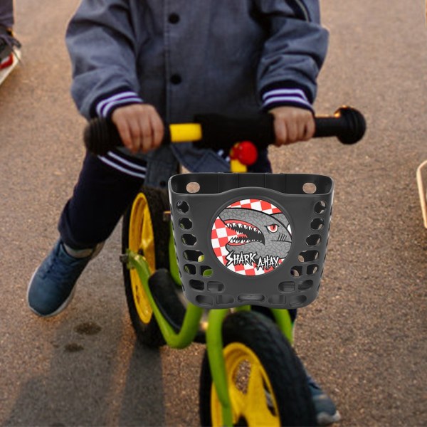 Utendørs sykkelscooter Søt Front Basket Bike Cycle Shopping Holder for Barn Barn Svart