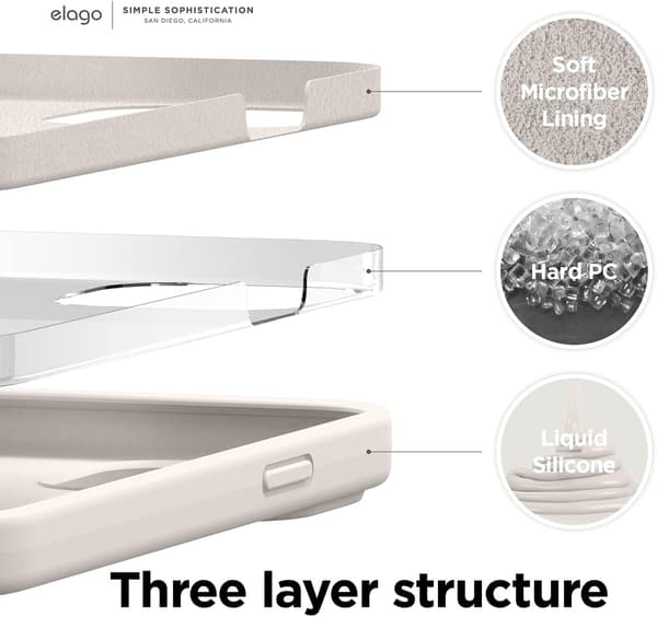 Liquid Silicone Case Compatible with iPhone 13 Pro (6.1\"), Premium Silicone, Full Protection (Stone)