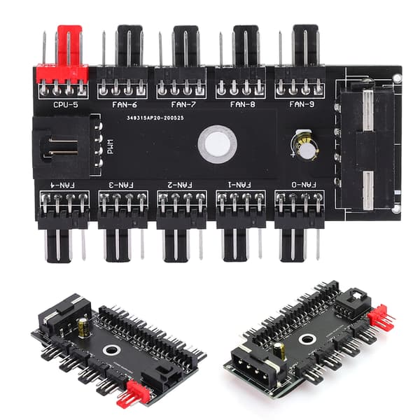 Fläkthubb Dator Kylsystem 10-Port 4-Pin Pulsbreddsmodulering IDE 12V för Chassi