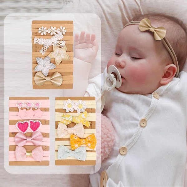 15-pack H Baby , En one size Baby Girl Pannband Hårband Rosett Hårband Pannband Tillbehör Baby Girl Kid Turban Pannband