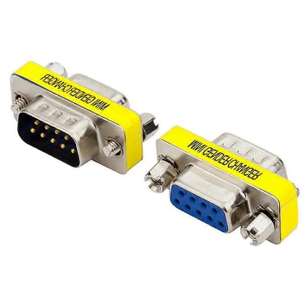DB9 Datavideoadapter DB9 Hann til Hunn Seriell Port til Hull 9-pinners VGA Hunn Kabeladapter