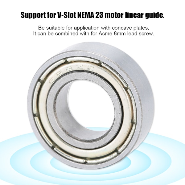 10 st 3D-skrivare Silver Metalltillbehör för V-Slot NEMA23 Motor Precisionskullager 688zz