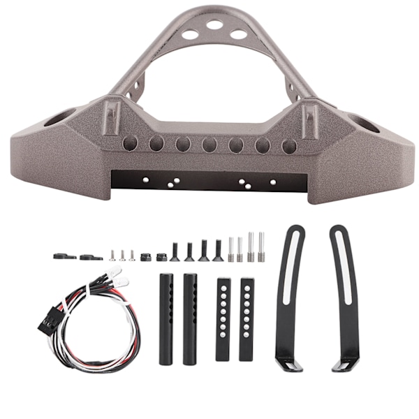 Metal frontkofanger med 2 LED-lys til Traxxas TRX-4 1/10 RC crawler (titanfarve)