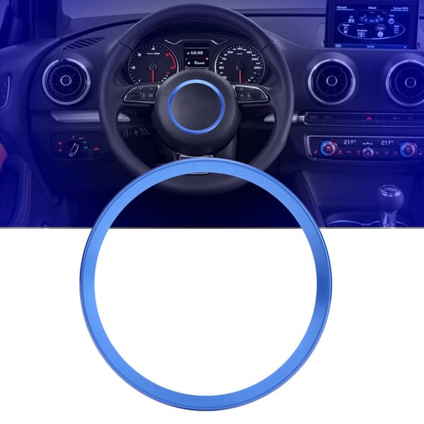 Aluminiumslegering Bil Rat Ring Cover Trim til Audi A1 A3 A4 A5 A6 Q3 Q5 Blå